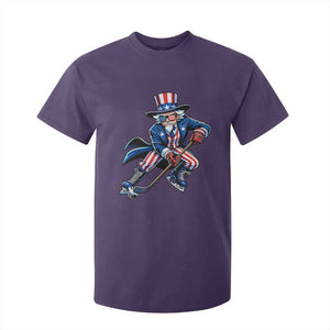 Uncle Sam Playing Hockey Patriotic Graphic T Shirt For Kid Funny USA Ice Hockey American Pride TS02 Purple Print Your Wear