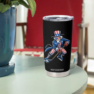 Uncle Sam Playing Hockey Patriotic Graphic Tumbler Cup Funny USA Ice Hockey American Pride TS02 Print Your Wear