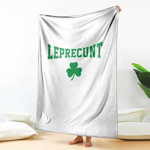 Leprecunt Bold Shamrock Graphic Throw Blanket Funny Irish St Patricks Day Party Adult Humor TS02 Print Your Wear