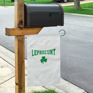 Leprecunt Bold Shamrock Graphic Garden Flag Funny Irish St Patricks Day Party Adult Humor TS02 Print Your Wear