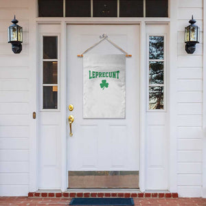 Leprecunt Bold Shamrock Graphic Garden Flag Funny Irish St Patricks Day Party Adult Humor TS02 Print Your Wear