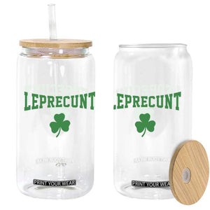 Leprecunt Bold Shamrock Graphic Glass Can Funny Irish St Patricks Day Party Adult Humor TS02 Print Your Wear
