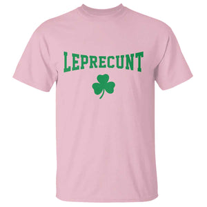 Leprecunt Bold Shamrock Graphic T Shirt Funny Irish St Patricks Day Party Adult Humor TS02 Light Pink Print Your Wear