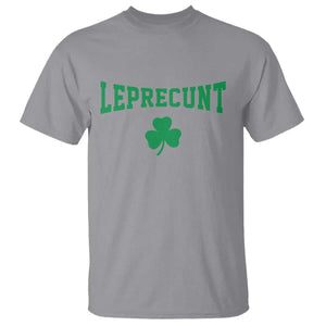 Leprecunt Bold Shamrock Graphic T Shirt Funny Irish St Patricks Day Party Adult Humor TS02 Sport Gray Print Your Wear