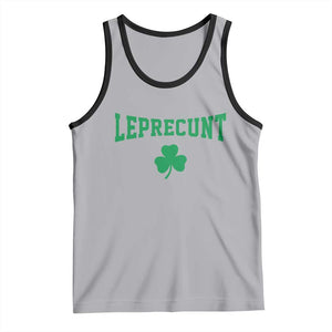 Leprecunt Bold Shamrock Graphic Tank Top Funny Irish St Patricks Day Party Adult Humor TS02 Athletic Heather Black Print Your Wear
