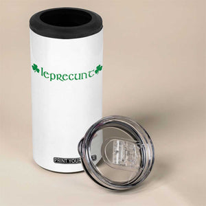 Leprecunt Celtic Style Shamrock Graphic 4 in 1 Can Cooler Tumbler Edgy Irish Adult Humor for St Patricks Day TS02 Print Your Wear