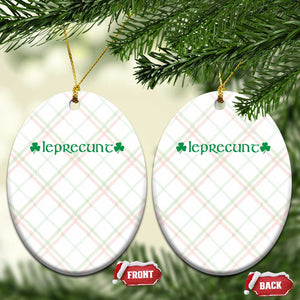 Leprecunt Celtic Style Shamrock Graphic Ceramic Ornament Edgy Irish Adult Humor for St Patricks Day TS02 Print Your Wear