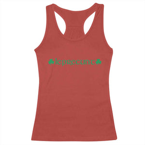Leprecunt Celtic Style Shamrock Graphic Racerback Tank Top Edgy Irish Adult Humor for St Patricks Day TS02 Red Print Your Wear