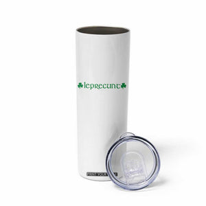 Leprecunt Celtic Style Shamrock Graphic Skinny Tumbler Edgy Irish Adult Humor for St Patricks Day TS02 Print Your Wear