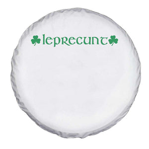 Leprecunt Celtic Style Shamrock Graphic Spare Tire Cover Edgy Irish Adult Humor for St Patricks Day TS02 Print Your Wear