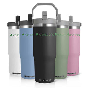 Leprecunt Celtic Style Shamrock Graphic Flip Straw Tumbler Edgy Irish Adult Humor for St Patricks Day TS02 Print Your Wear