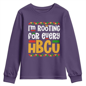 I’m Rooting for Every HBCU Youth Sweatshirt Black Pride Support Alumni Students Culture Lovers TS02 Purple Print Your Wear