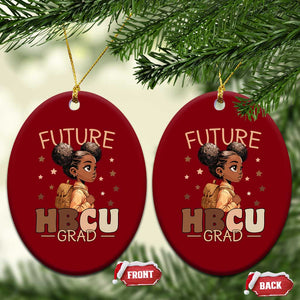 Future HBCU Grad Black Girl Ceramic Ornament College Bound Pride Black Excellence Supporters TS02 Print Your Wear