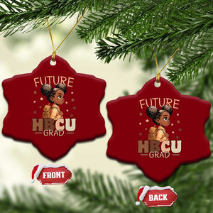 Future HBCU Grad Black Girl Ceramic Ornament College Bound Pride Black Excellence Supporters TS02 Print Your Wear