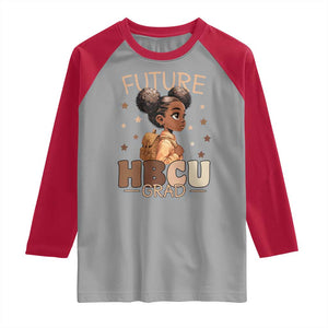 Future HBCU Grad Black Girl Raglan Shirt College Bound Pride Black Excellence Supporters TS02 Sport Gray Red Print Your Wear