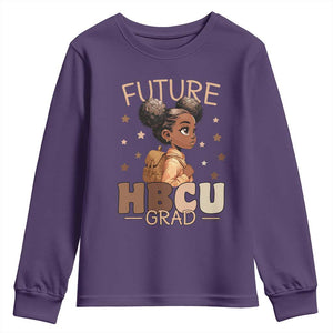 Future HBCU Grad Black Girl Youth Sweatshirt College Bound Pride Black Excellence Supporters TS02 Purple Print Your Wear