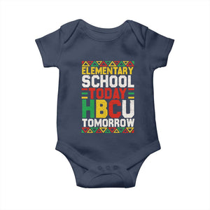Elementary School Today HBCU Tomorrow Baby Onesie Black Pride College Bound Motivation TS02 Navy Print Your Wear