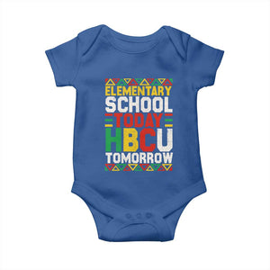 Elementary School Today HBCU Tomorrow Baby Onesie Black Pride College Bound Motivation TS02 Royal Blue Print Your Wear