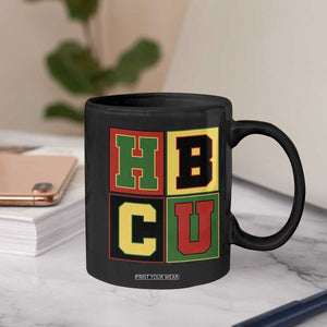 HBCU Block Letter Pride Graphic Coffee Mug College Support Statement Black Excellence TS02 Print Your Wear