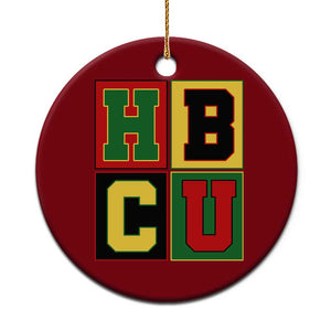 HBCU Block Letter Pride Graphic Ceramic Ornament College Support Statement Black Excellence TS02 1pc Red Print Your Wear