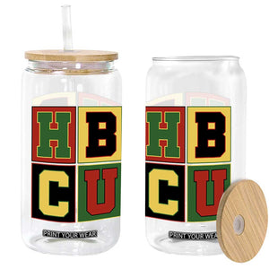 HBCU Block Letter Pride Graphic Glass Can College Support Statement Black Excellence TS02 Print Your Wear