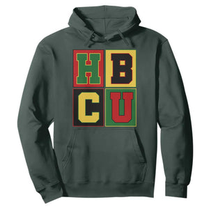HBCU Block Letter Pride Graphic Hoodie College Support Statement Black Excellence TS02 Dark Forest Green Print Your Wear