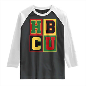 HBCU Block Letter Pride Graphic Raglan Shirt College Support Statement Black Excellence TS02 Black White Print Your Wear