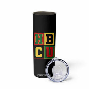 HBCU Block Letter Pride Graphic Skinny Tumbler College Support Statement Black Excellence TS02 Print Your Wear