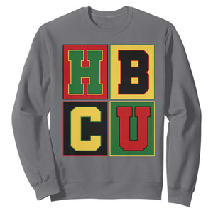 HBCU Block Letter Pride Graphic Sweatshirt College Support Statement Black Excellence TS02 Charcoal Print Your Wear