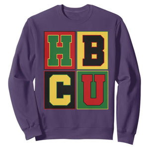 HBCU Block Letter Pride Graphic Sweatshirt College Support Statement Black Excellence TS02 Purple Print Your Wear