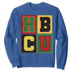 HBCU Block Letter Pride Graphic Sweatshirt College Support Statement Black Excellence TS02 Royal Blue Print Your Wear