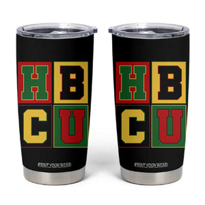 HBCU Block Letter Pride Graphic Tumbler Cup College Support Statement Black Excellence TS02 Black Print Your Wear