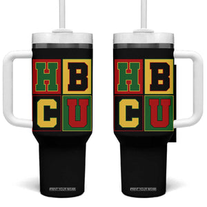 HBCU Block Letter Pride Graphic Tumbler With Handle College Support Statement Black Excellence TS02 One Size: 40 oz Black Print Your Wear