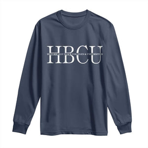 HBCU Pride Classic Statement Long Sleeve Shirt Minimalist Black Excellence and History TS02 Navy Print Your Wear