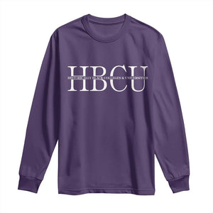 HBCU Pride Classic Statement Long Sleeve Shirt Minimalist Black Excellence and History TS02 Purple Print Your Wear