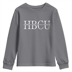 HBCU Pride Classic Statement Youth Sweatshirt Minimalist Black Excellence and History TS02 Charcoal Print Your Wear