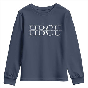 HBCU Pride Classic Statement Youth Sweatshirt Minimalist Black Excellence and History TS02 Navy Print Your Wear
