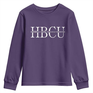 HBCU Pride Classic Statement Youth Sweatshirt Minimalist Black Excellence and History TS02 Purple Print Your Wear