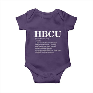 HBCU Definition Baby Onesie Historically Black College Pride Celebrating Education and Black History TS02 Purple Print Your Wear