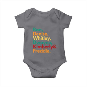 90s Black Sitcom HBCU Culture Tribute Baby Onesie Ron Denise Whitley Dwayne Kimberly Freddie TS02 Charcoal Print Your Wear