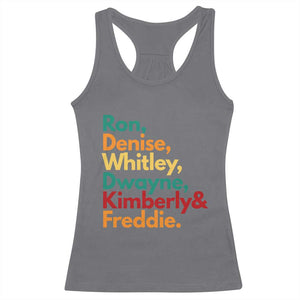 90s Black Sitcom HBCU Culture Tribute Racerback Tank Top Ron Denise Whitley Dwayne Kimberly Freddie TS02 Charcoal Print Your Wear
