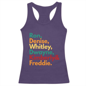90s Black Sitcom HBCU Culture Tribute Racerback Tank Top Ron Denise Whitley Dwayne Kimberly Freddie TS02 Purple Print Your Wear