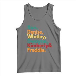 90s Black Sitcom HBCU Culture Tribute Tank Top Ron Denise Whitley Dwayne Kimberly Freddie TS02 Black Heather Print Your Wear