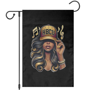 HBCU Queen Vibes Garden Flag Melanin Music College Pride for Black Excellence Supporters TS02 Black Print Your Wear