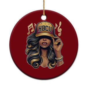 HBCU Queen Vibes Ceramic Ornament Melanin Music College Pride for Black Excellence Supporters TS02 1pc Red Print Your Wear