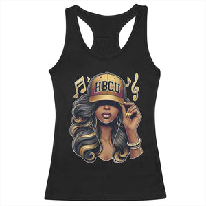 HBCU Queen Vibes Racerback Tank Top Melanin Music College Pride for Black Excellence Supporters TS02 Black Print Your Wear