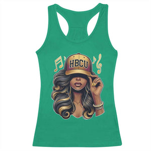 HBCU Queen Vibes Racerback Tank Top Melanin Music College Pride for Black Excellence Supporters TS02 Irish Green Print Your Wear