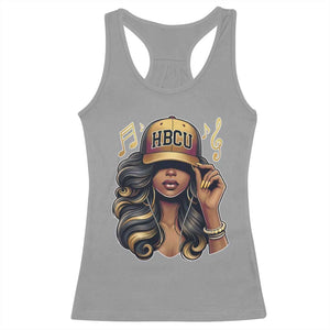 HBCU Queen Vibes Racerback Tank Top Melanin Music College Pride for Black Excellence Supporters TS02 Sport Gray Print Your Wear