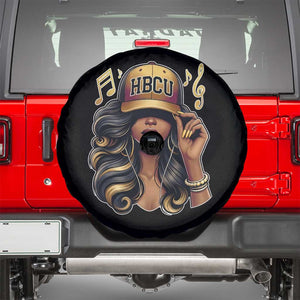 HBCU Queen Vibes Spare Tire Cover Melanin Music College Pride for Black Excellence Supporters TS02 Black Print Your Wear