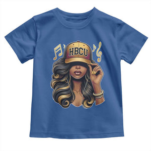 HBCU Queen Vibes Toddler T Shirt Melanin Music College Pride for Black Excellence Supporters TS02 Royal Blue Print Your Wear